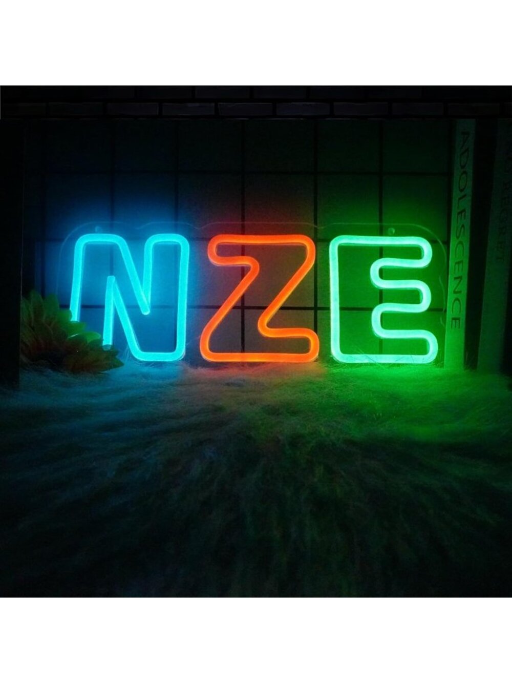 NZE LED Neon Sign Red Blue Green Dimmable LED NZE Neon Light Bar Gaming Theme